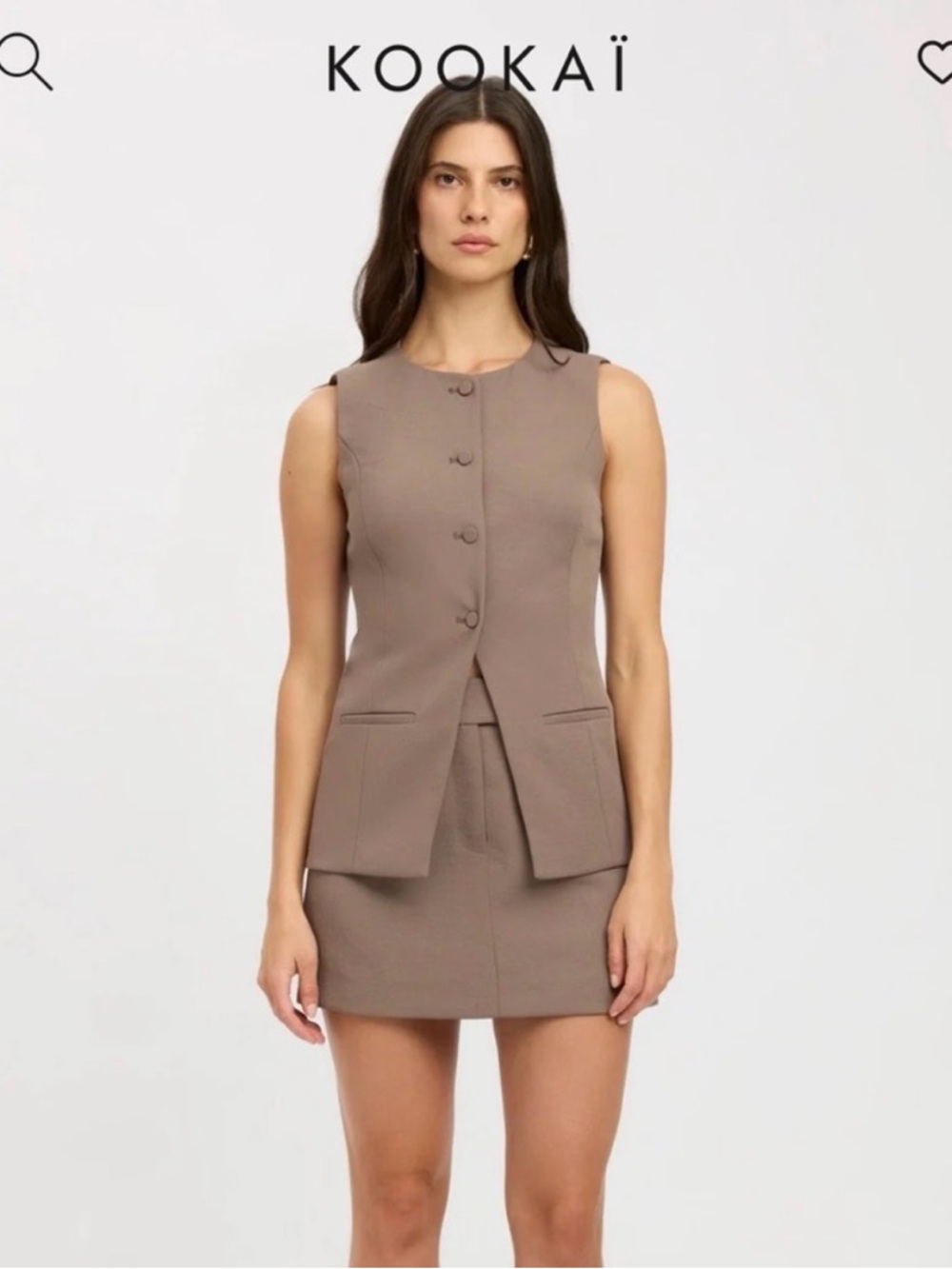 NWT Kookai Ariel core mini skirt and crew vest set